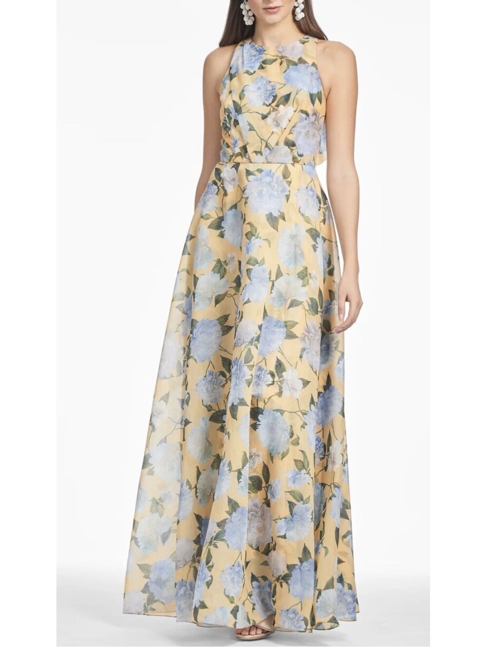 New Sachin Babi Kate Gown In Sun & Sea Peonies Size 6 $795
